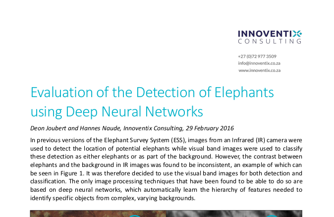 Evaluation of the Detection of Elephants Using Deep Neural Networks