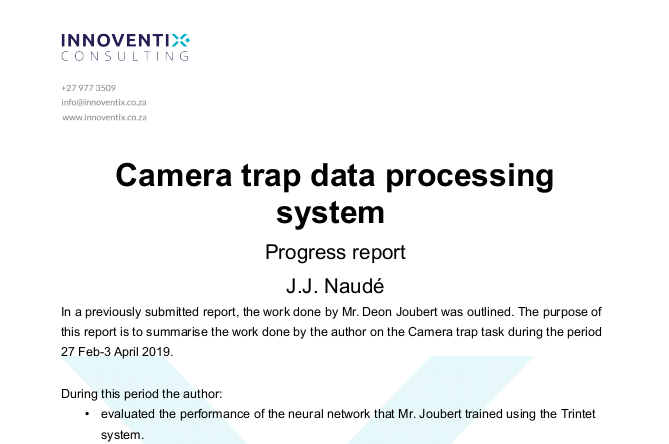 Camera Trap Data Processing System