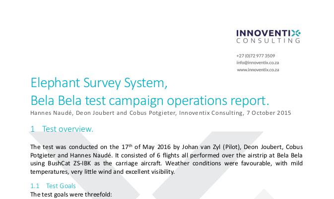 Bela Bela Test Campaign Operations Report