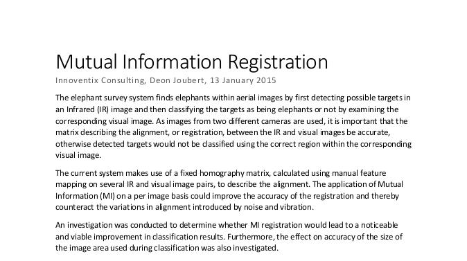 Mutual Information Registration