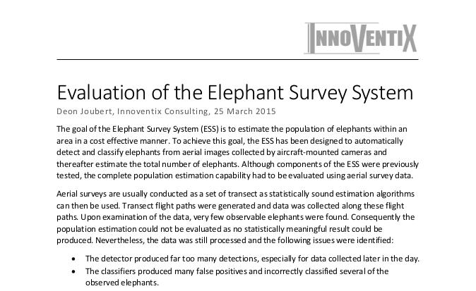 Evaluation of the Elephant Survey System
