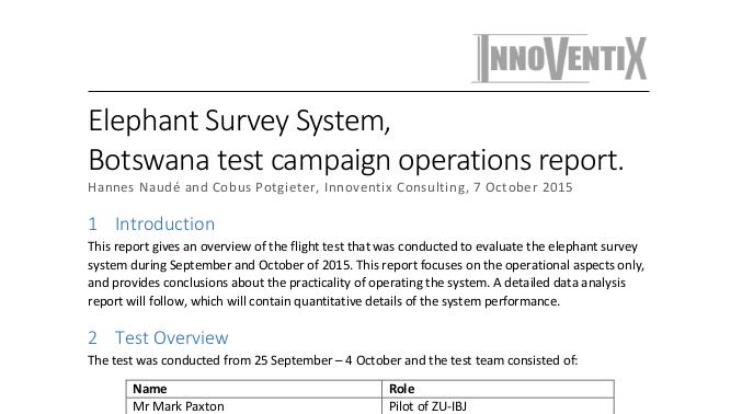 Botswana Test Campaign Operations Report